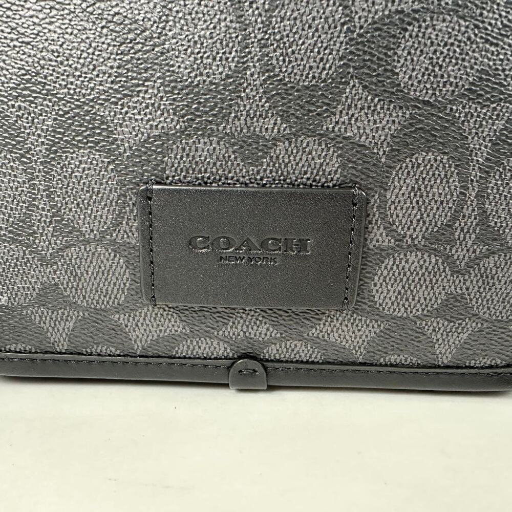 Coach Men's Wyatt Crossbody Bag Signature Canvas In Charcoal/Black CW365 NWT - Picture 8 of 10